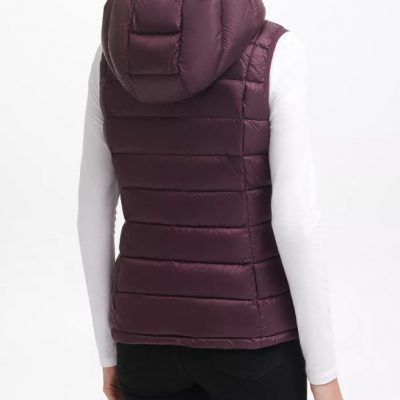 Women's Packable Hooded Purple Vest