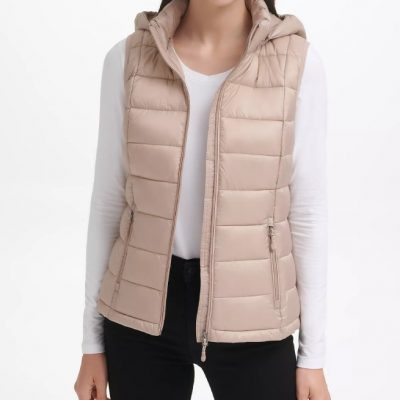 Women’s Packable Hooded Sand Puffer Vest