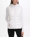 Women’s Packable Hooded White Puffer Vest