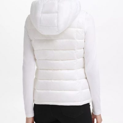 Women’s Packable Hooded White Vest