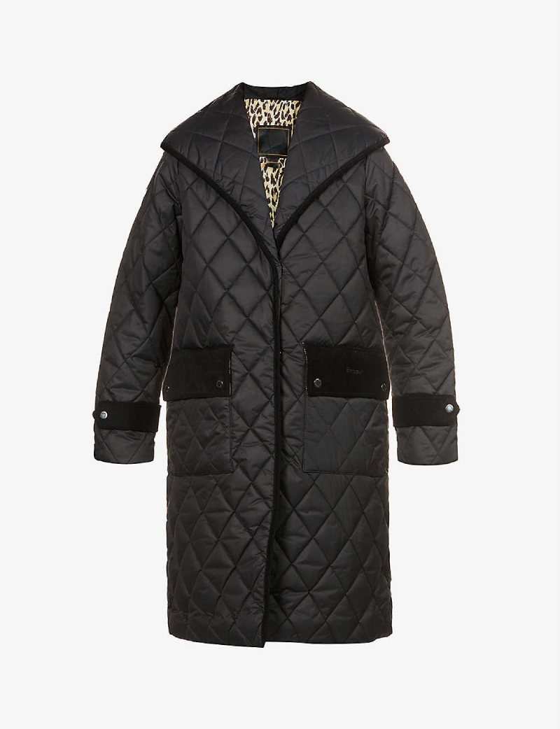 Women’s Hooded Quilted Black Puffer Coat - TPJ