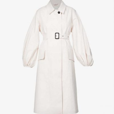 Helen Puff Sleeves Cotton Trench Coat