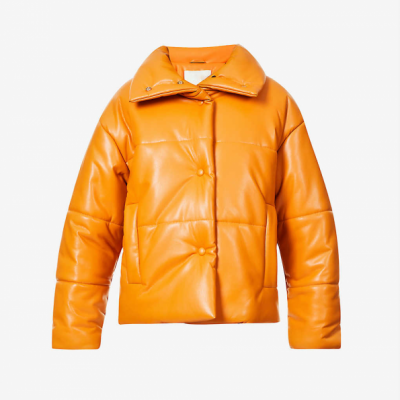 Hide Padded Vegan Faux Leather Puffer Jacket