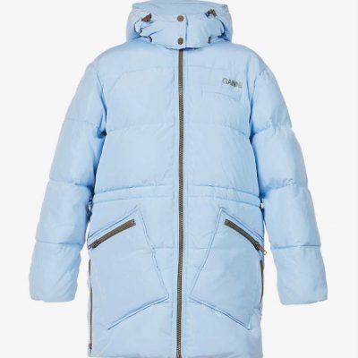 Logo Print Oversized Recycled Puffer Jacket