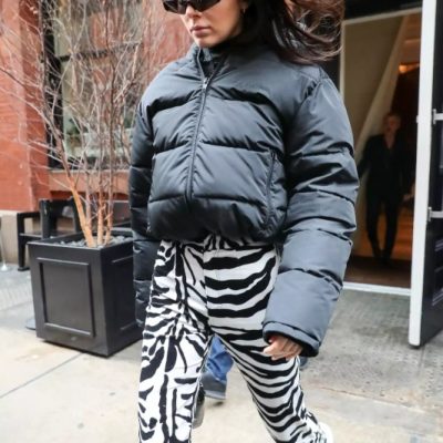 Kendall Jenner Puffer Black Polyester Jacket