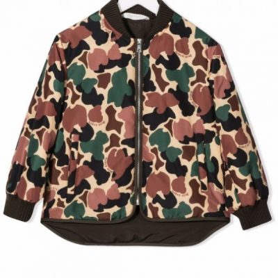 Kids Camouflage-print Padded Bomber Jacket
