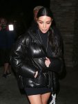 Kim Kardashian Puffer Leather Jacket