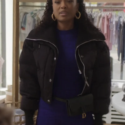 Power Book II Ghost S04 Diana Tejada Black Crop Puffer Jacket
