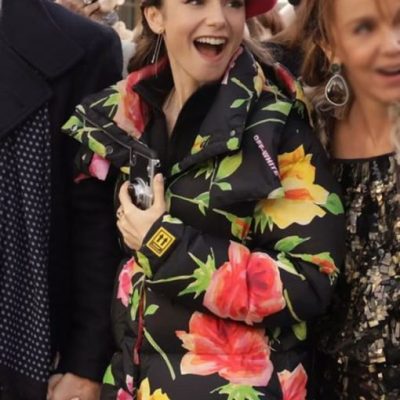 Lily Collins Emily in Paris Floral Hooded Jacket